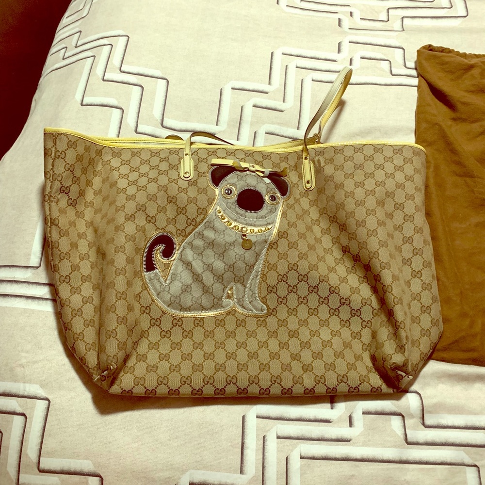 Gucci vintage Oliver pug tote